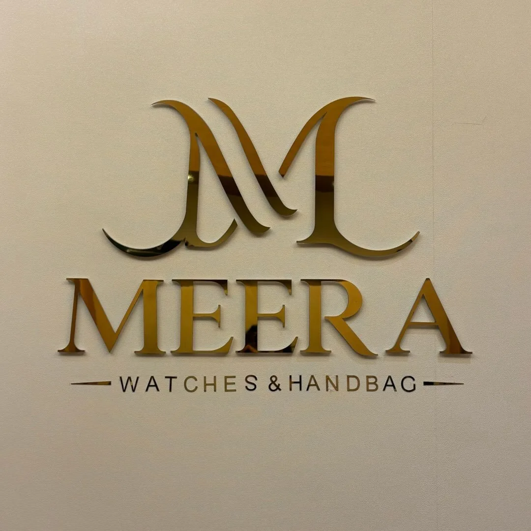 MEERA logo on showroom wall